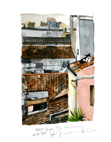 Cat on an Italian Roof