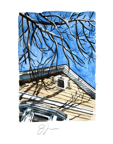 Winter Tree Casting Shadows